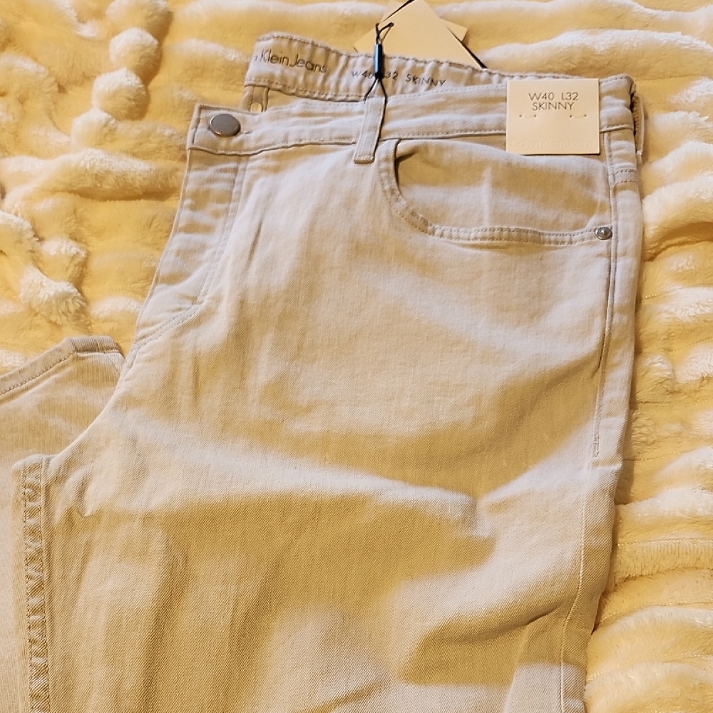 Calvin Klein Light Gray Denim Pants Size W40 L32